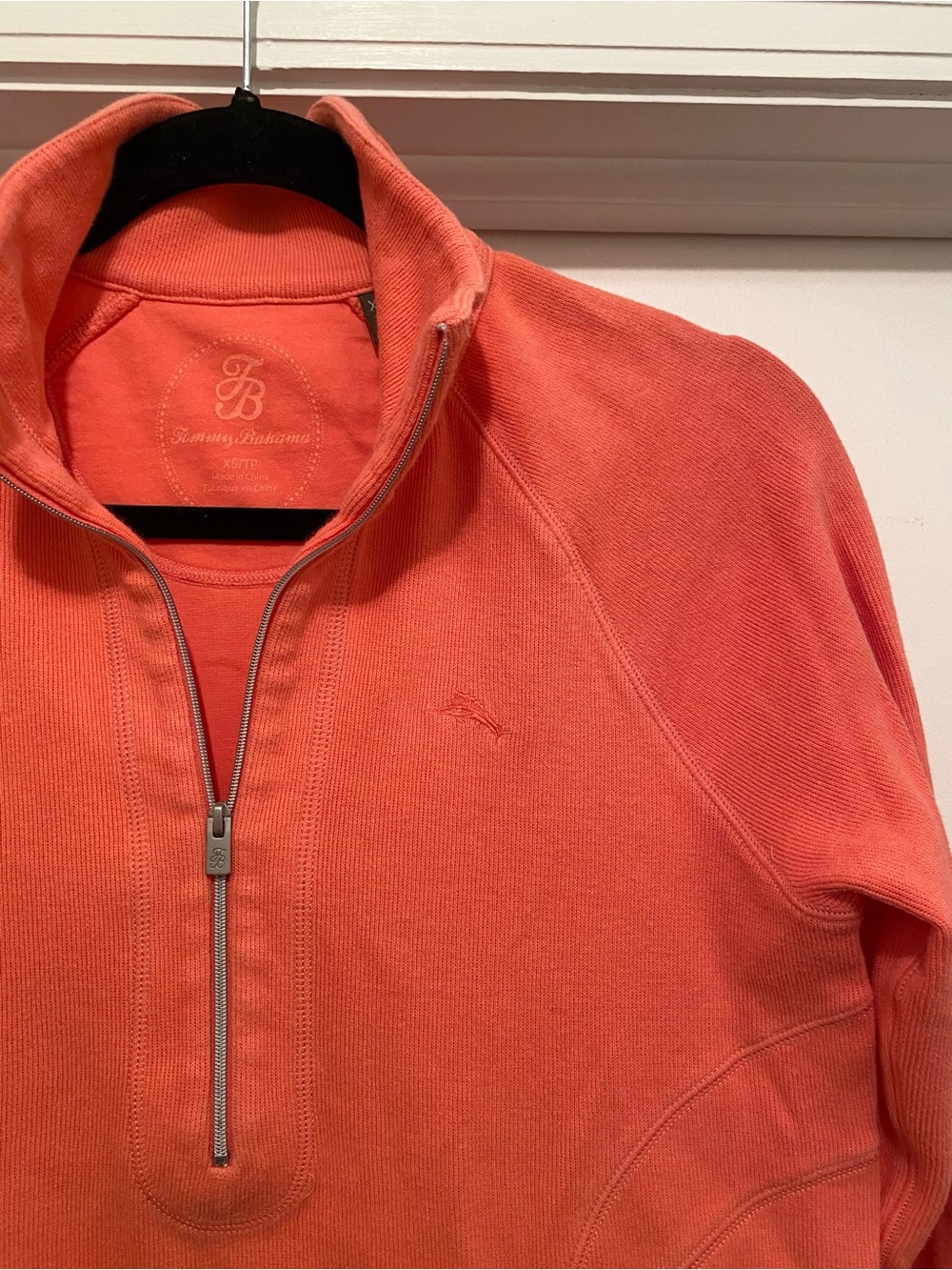 Tommy Bahama Womens Pullover Sweater Zip Up size XS Coral beach preppy coastal - Picture 2 of 7